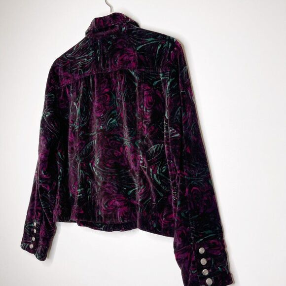 CHICO'S Crushed Velvet Printed Jacket - Picture 8 of 9